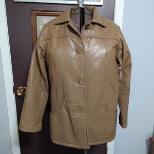 Elegant Women's Brown Leather Jacket